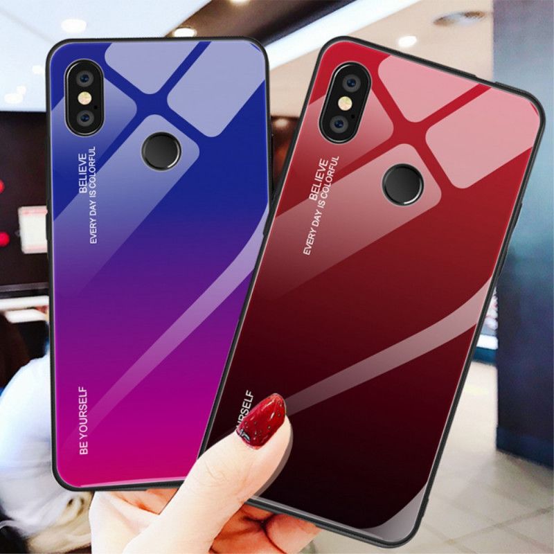 Case Kuoret Xiaomi Redmi Note 5 Magenta Punainen Puhelinkuoret Ole Itse Karkaistu Lasi