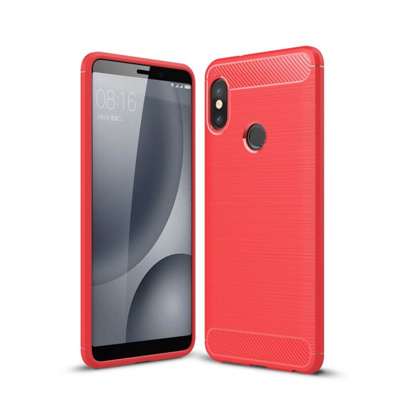 Case Kuoret Xiaomi Redmi Note 5 Tummansininen Punainen Puhelinkuoret Harjattu Hiilikuitu