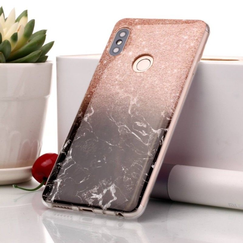 Case Kuoret Xiaomi Redmi Note 5 Valkoinen Musta Puhelinkuoret Marmorinen Kimallus