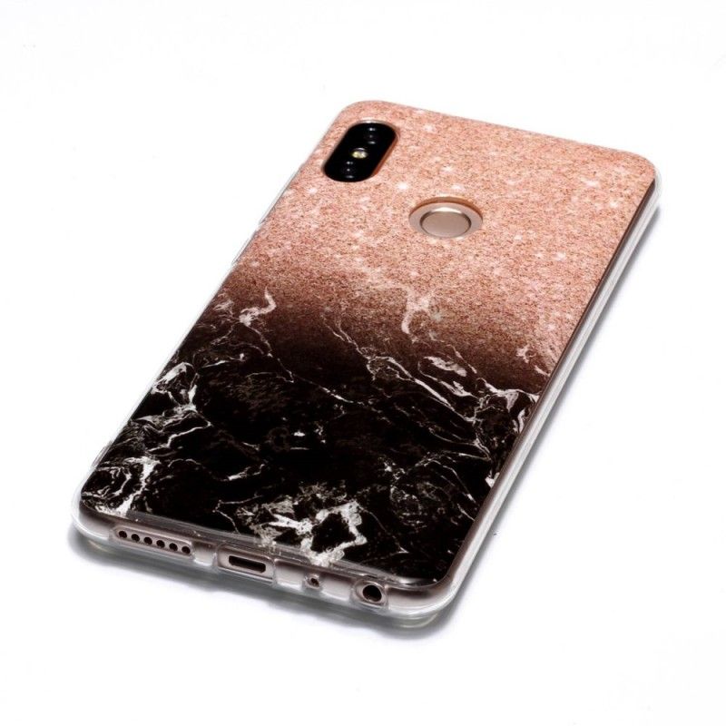 Case Kuoret Xiaomi Redmi Note 5 Valkoinen Musta Puhelinkuoret Marmorinen Kimallus