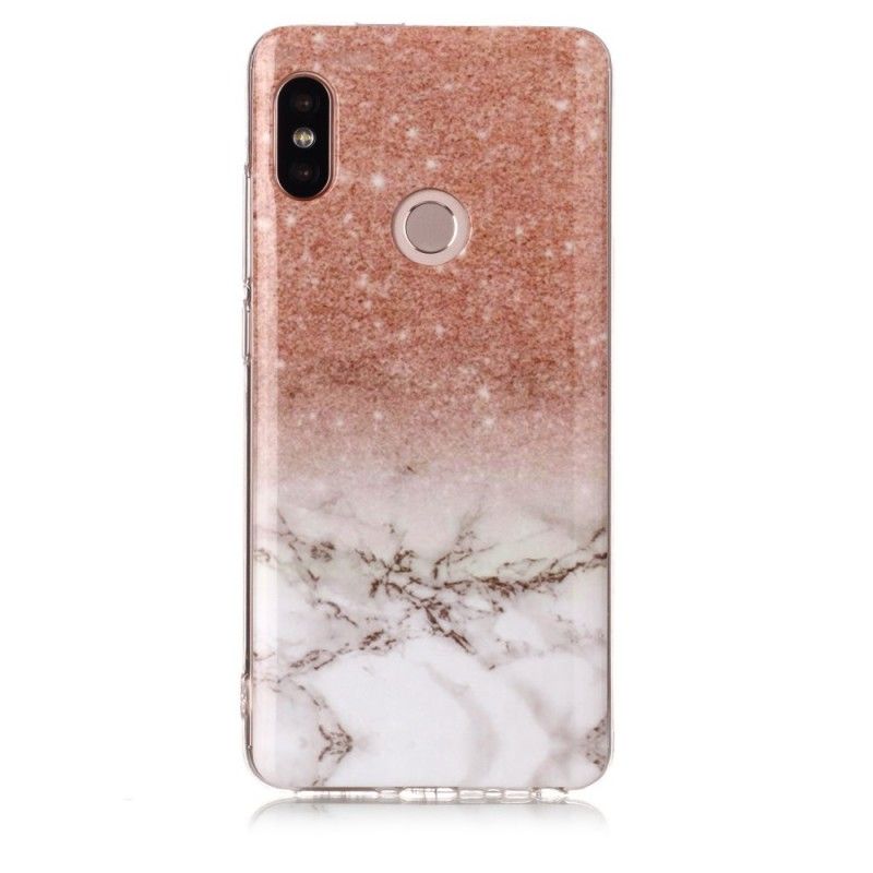 Case Kuoret Xiaomi Redmi Note 5 Valkoinen Musta Puhelinkuoret Marmorinen Kimallus