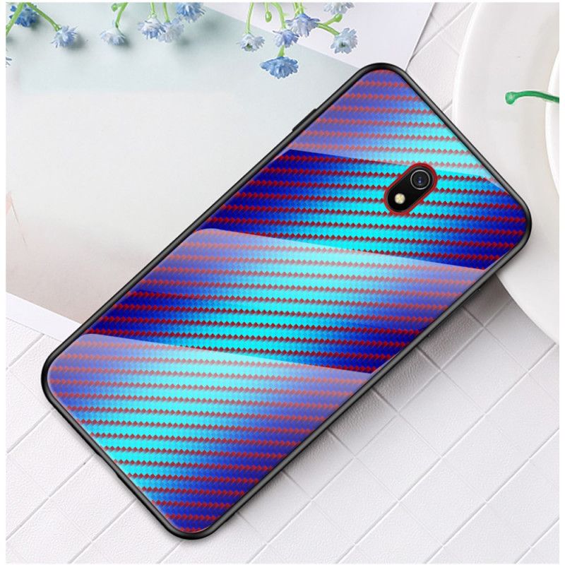 Case Kuoret Xiaomi Redmi 8A Magenta Musta Puhelinkuoret Karkaistua Hiilikuitua