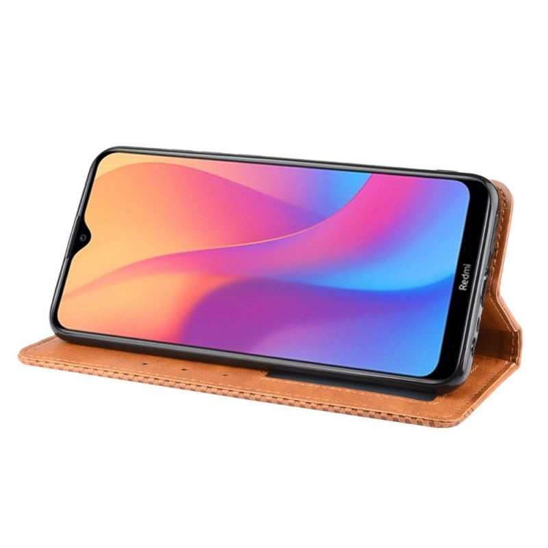 Flip Kotelot Xiaomi Redmi 8A Punainen Musta Tyylitelty Vintage-Nahkaefekti