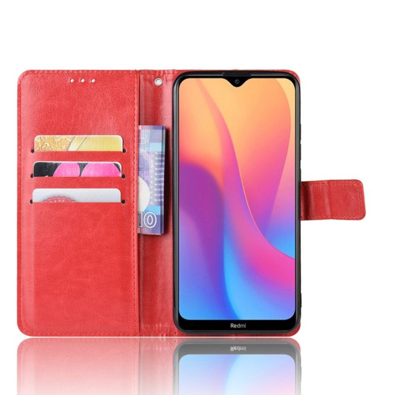 Kotelot Xiaomi Redmi 8A Punainen Musta Räikeä Tekonahka Suojakuori