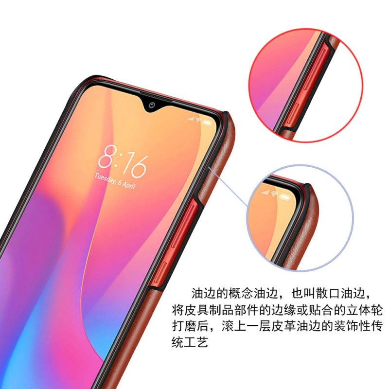 Kuori Xiaomi Redmi 8A Tummanpunainen Kahvi Ksq Kaksisävyinen Nahkaefekti Suojakuori