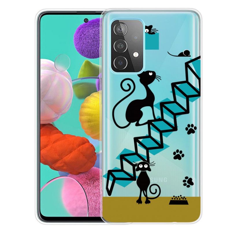 Case Kuoret Samsung Galaxy A72 4G / A72 5G Puhelinkuoret Hauska Kissa