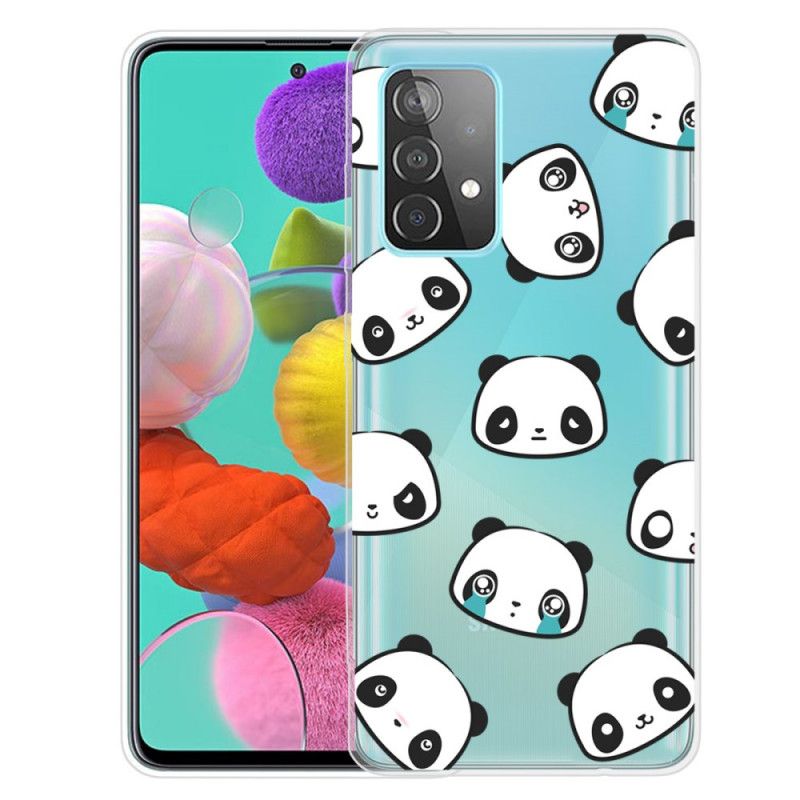 Case Kuoret Samsung Galaxy A72 4G / A72 5G Puhelinkuoret Läpinäkyvät Sentimentaaliset Pandat