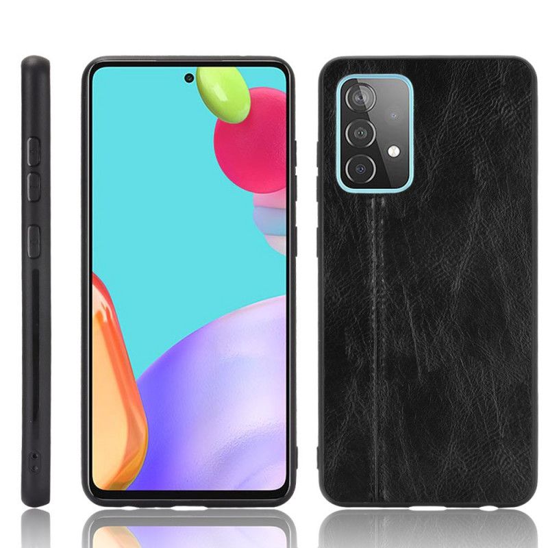 Case Kuoret Samsung Galaxy A72 4G / A72 5G Punainen Musta Puhelinkuoret Ommeltu Nahkaefekti