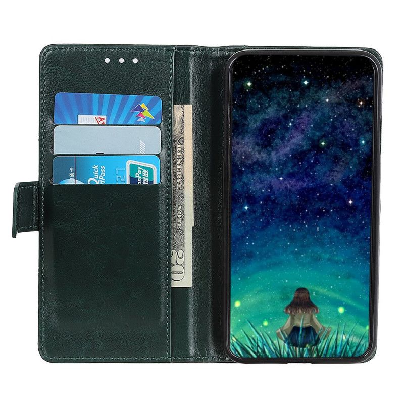 Flip Case Samsung Galaxy A72 4G / A72 5G Punainen Musta Antiikki Nahka