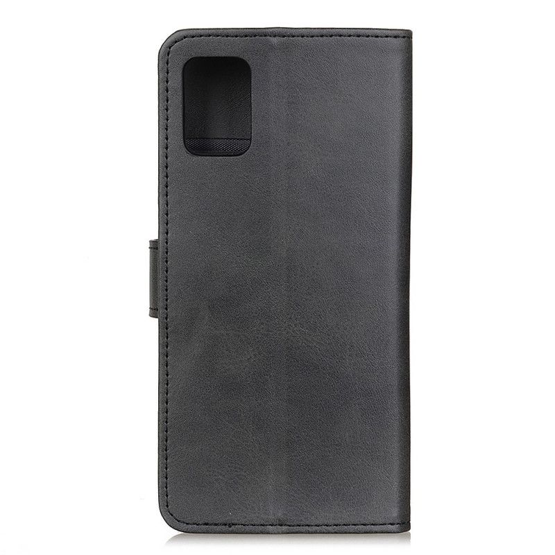 Flip Case Samsung Galaxy A72 4G / A72 5G Punainen Musta Retro-Matta Nahka