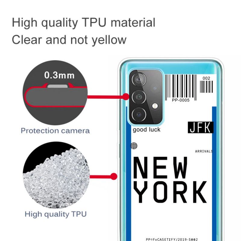 Kuori Samsung Galaxy A72 4G / A72 5G Tummansininen Musta Maihinnousukortti New Yorkiin