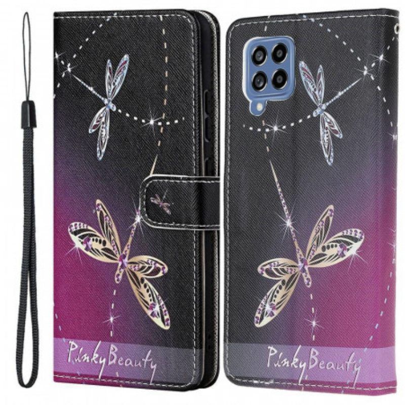 Kotelot Samsung Galaxy M53 5G Suojaketju Kuori Strappy Dragonflies