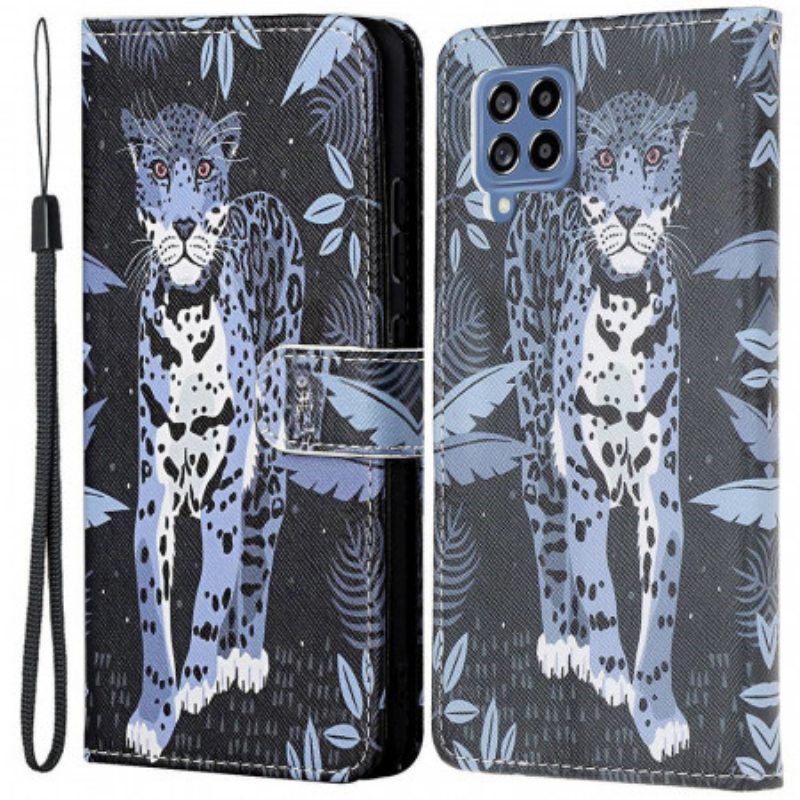 Kotelot Samsung Galaxy M53 5G Suojaketju Kuori Strappy Leopard