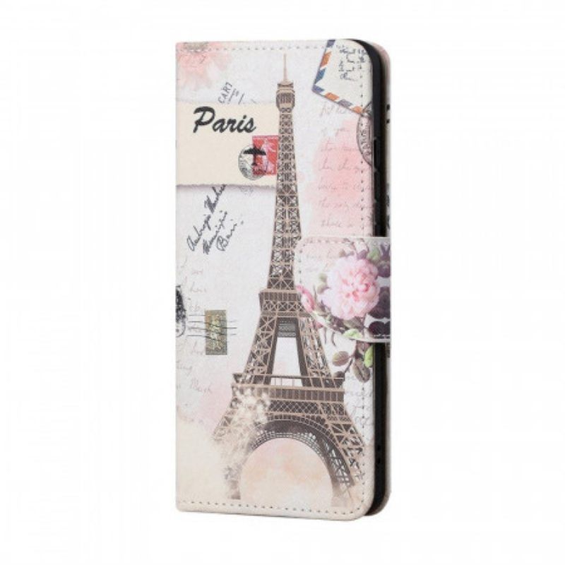 Nahkakotelo Samsung Galaxy M53 5G Vintage Eiffel-torni