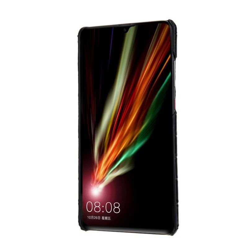 Kuori Huawei Mate 20 Musta Krokotiilitehosteinen Nahka