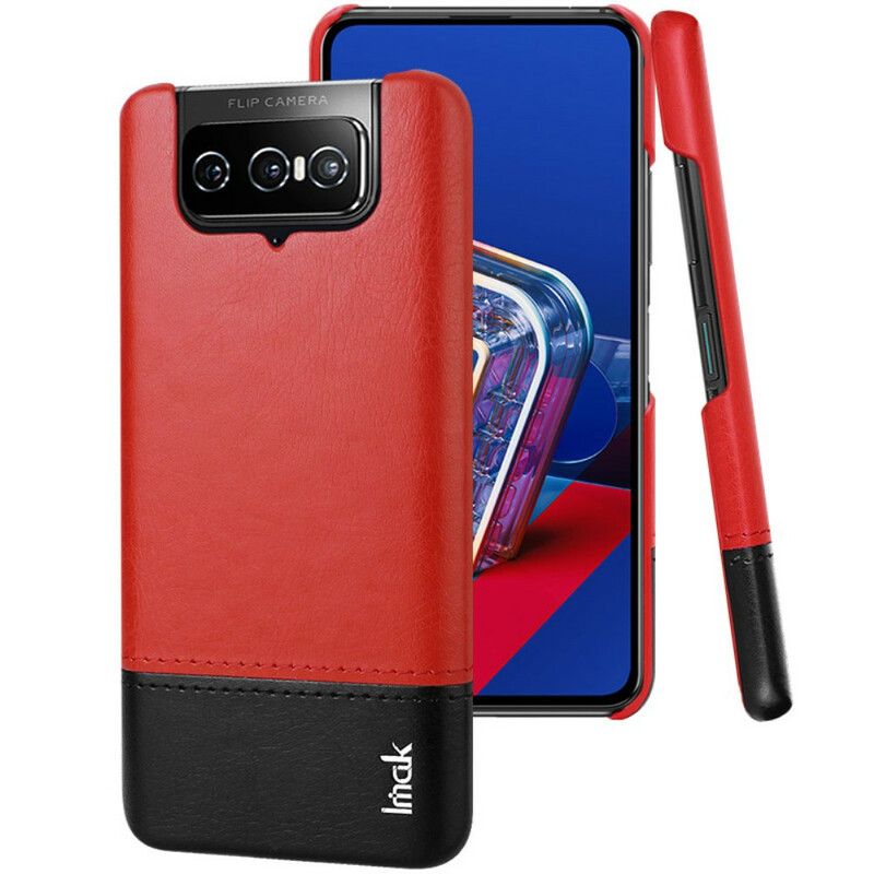 Kuori Case Asus Zenfone 8 Flip Puhelinkuoret Imak Ruiyi Sarjan Nahkaefekti