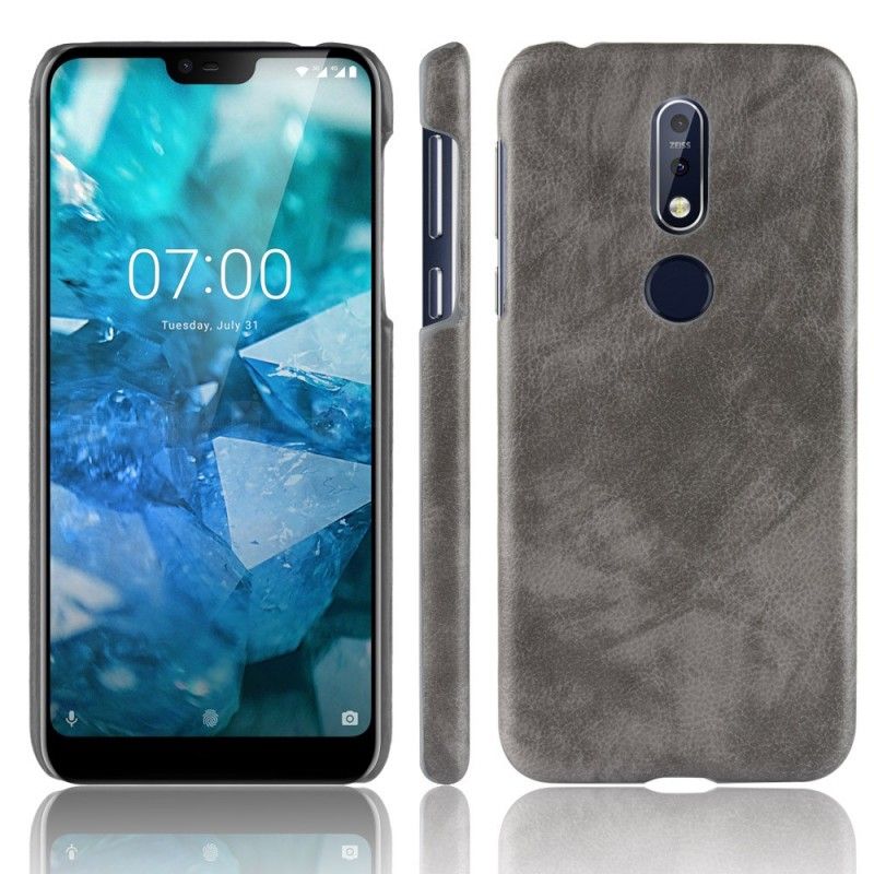 Kuori Nokia 7.1 Ruskea Litsi Nahkaa Suojakuori