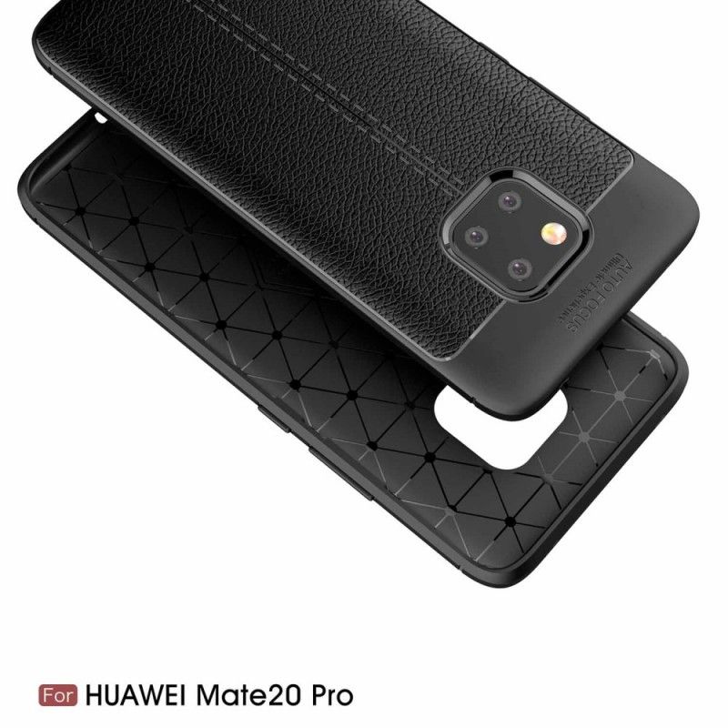 Case Kuoret Huawei Mate 20 Pro Harmaa Musta Puhelinkuoret Kaksilinjainen Litsi Nahkaa