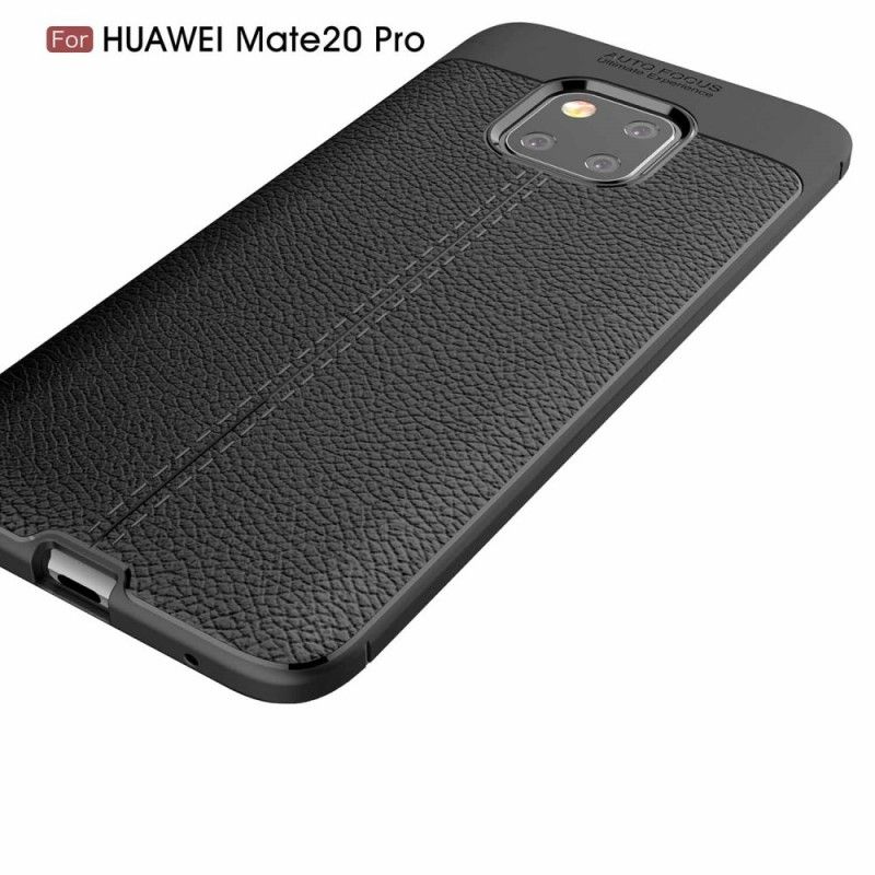 Case Kuoret Huawei Mate 20 Pro Harmaa Musta Puhelinkuoret Kaksilinjainen Litsi Nahkaa