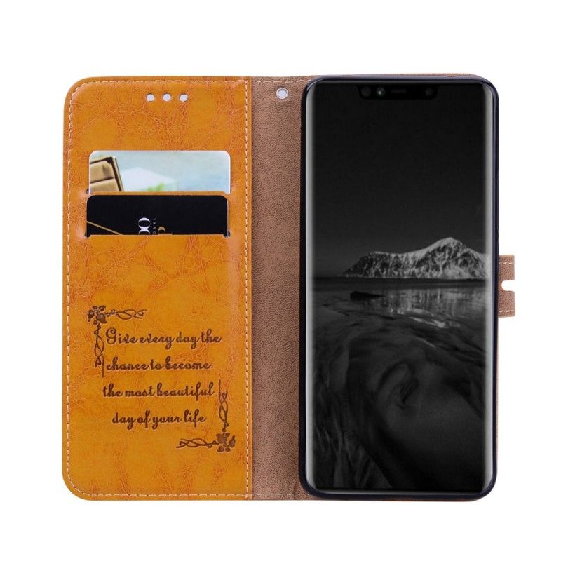 Flip Case Huawei Mate 20 Pro Punainen Hattuprinssi Vintage Öljyvaha