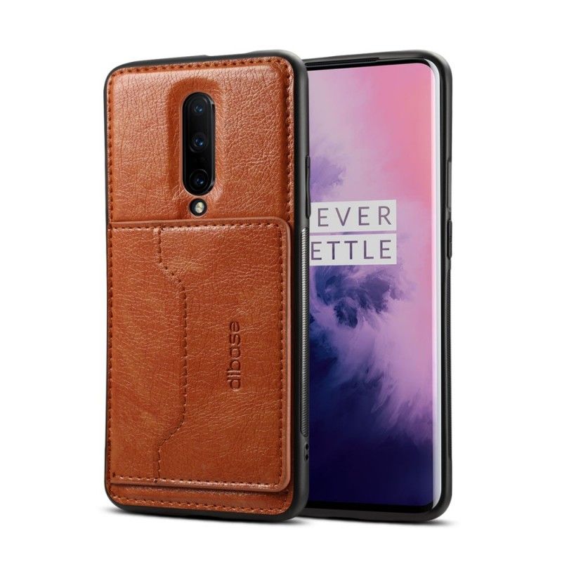 Case Kuoret OnePlus 7 Pro Ruskea Puhelinkuoret Keinonahkakorttikotelon Tuki