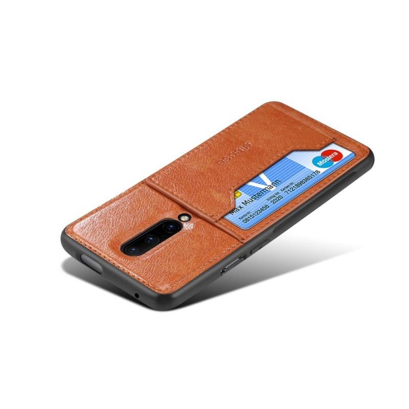 Case Kuoret OnePlus 7 Pro Ruskea Puhelinkuoret Keinonahkakorttikotelon Tuki