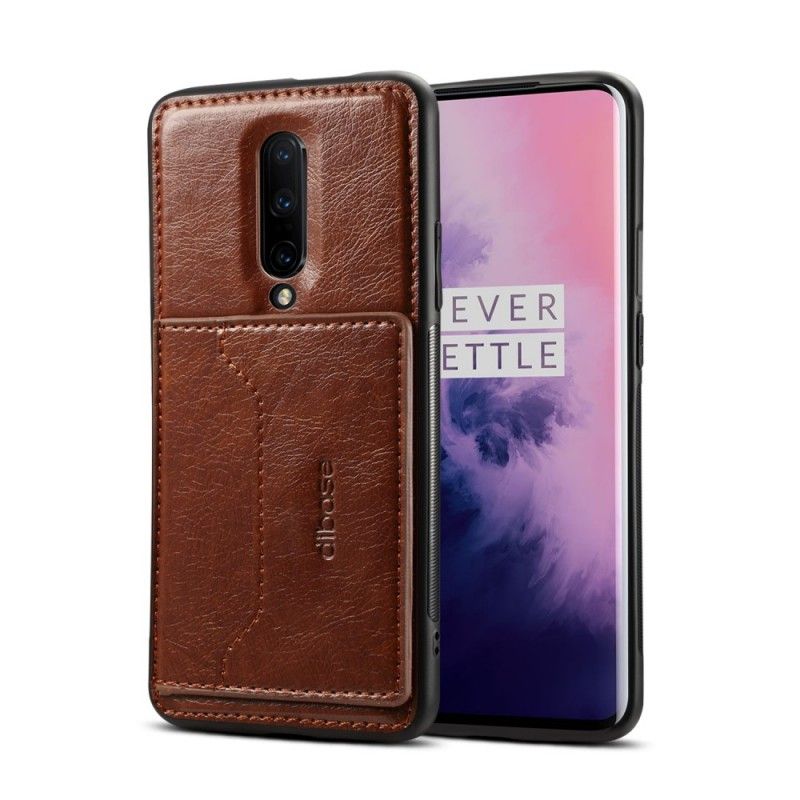 Case Kuoret OnePlus 7 Pro Ruskea Puhelinkuoret Keinonahkakorttikotelon Tuki