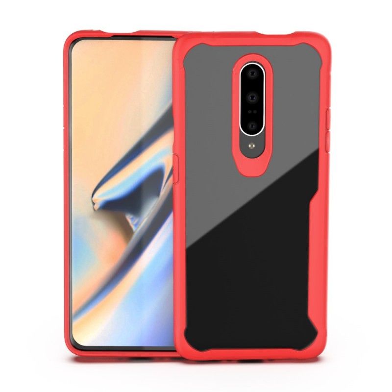 Kuori OnePlus 7 Pro Punainen Musta Hybridi Viistetty Reuna