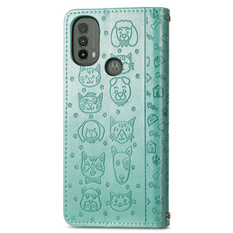 Flip Kotelot Moto E20 / E30 / E40 Animated Animals