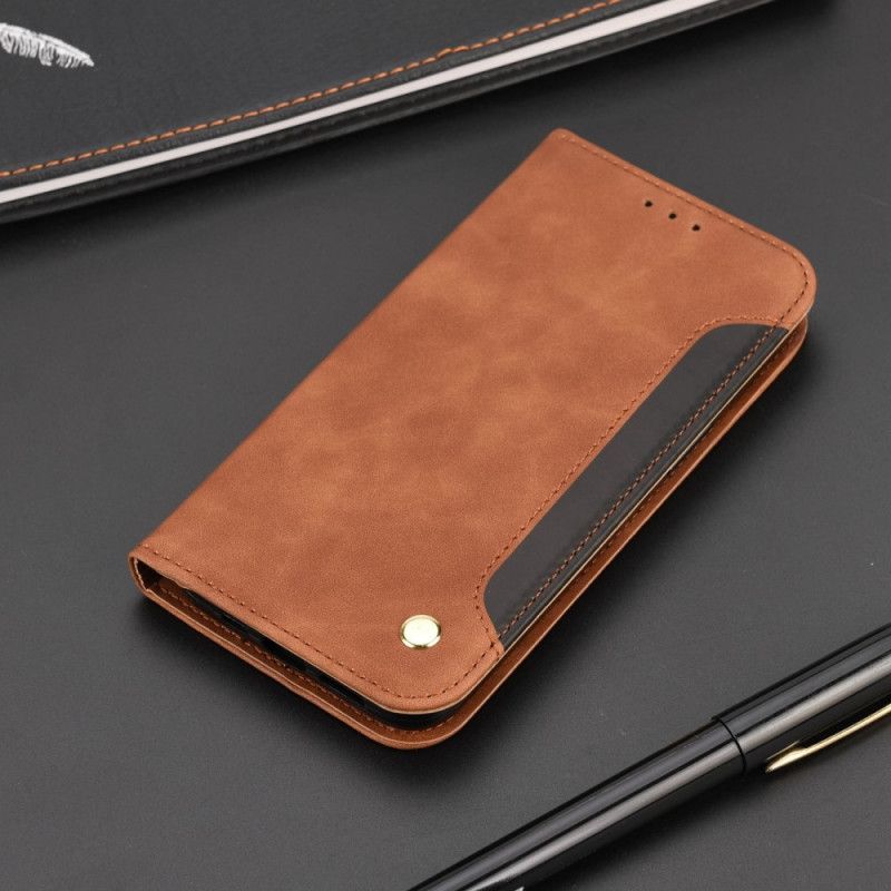 Flip Kotelot Moto E20 / E30 / E40 Bicolor Business Leather Effect Suojakuori