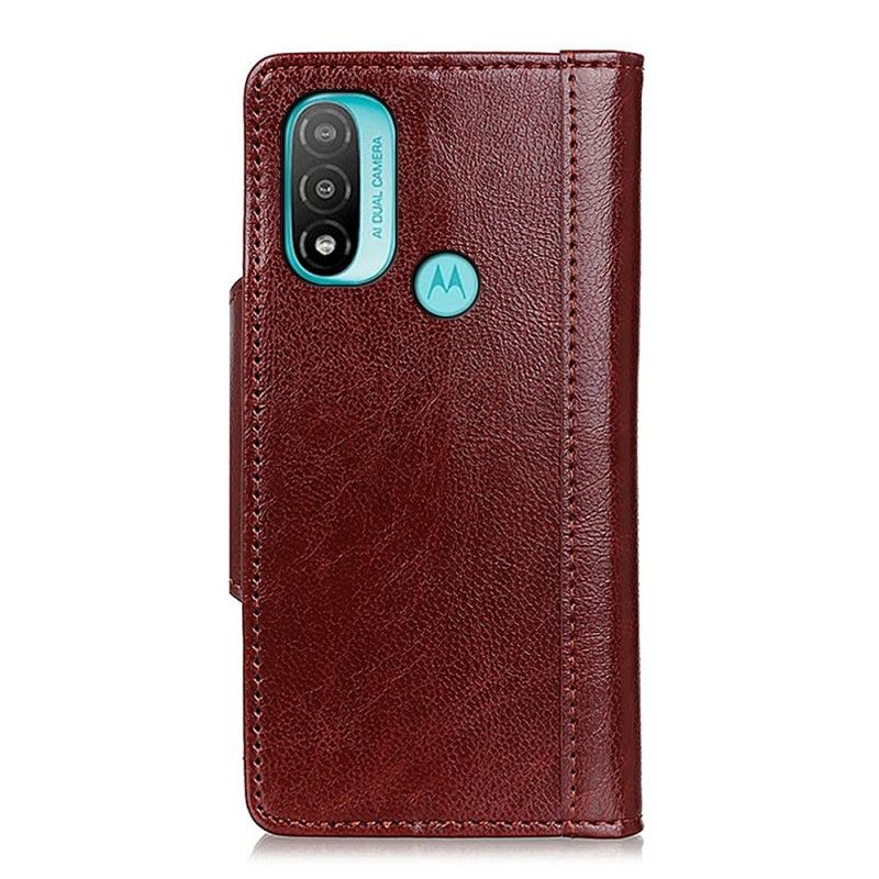 Flip Kotelot Moto E20 / E30 / E40 Elegance Tekonahkasuljin