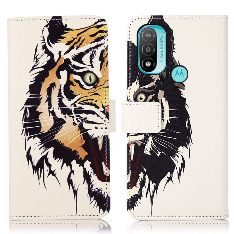 Flip Kotelot Moto E20 / E30 / E40 Fierce Tiger