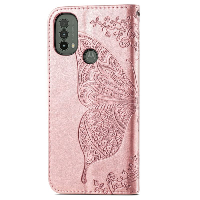 Flip Kotelot Moto E20 / E30 / E40 Half Butterflies Suojakuori