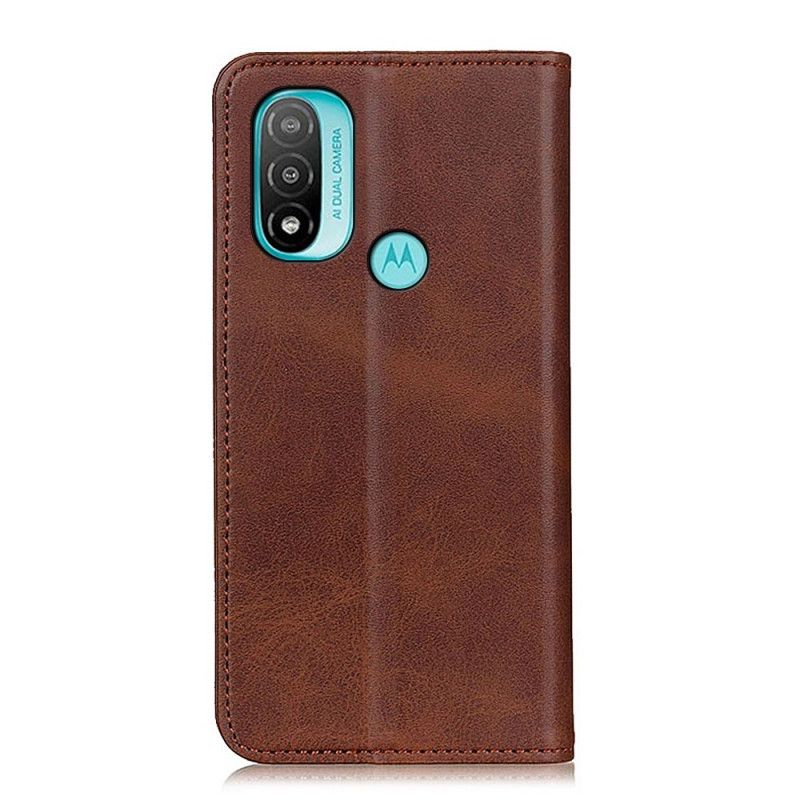 Flip Kotelot Moto E20 / E30 / E40 Haljasnahka Elegance Suojakuori