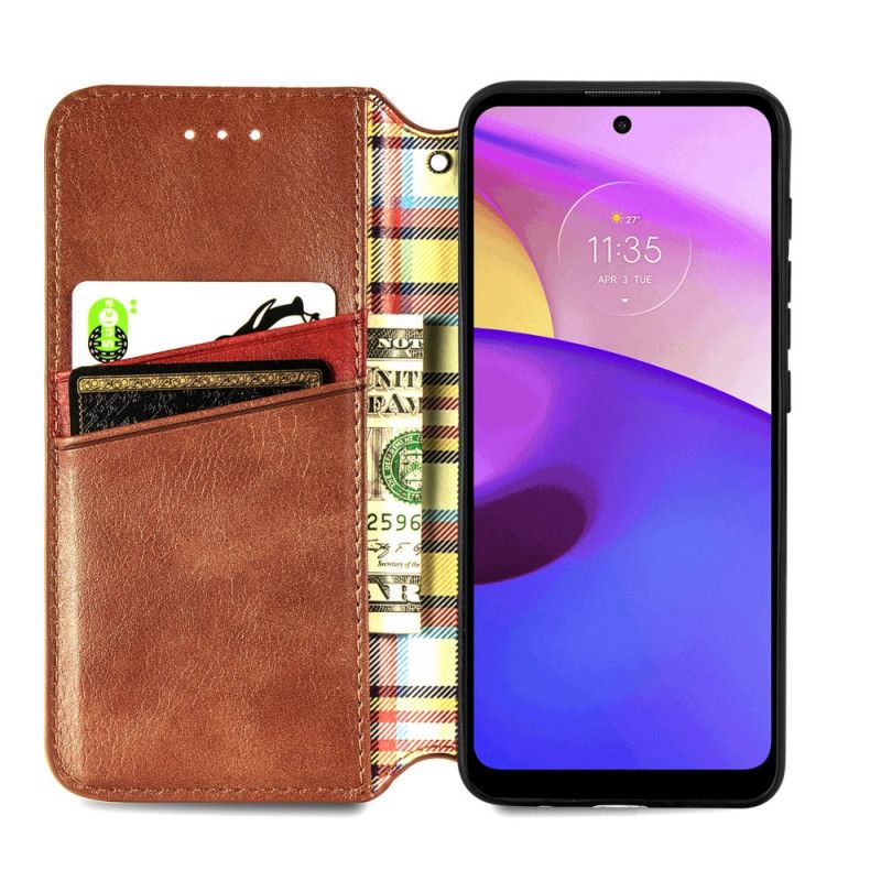 Flip Kotelot Moto E20 / E30 / E40 Leather Effect Diamond Texture