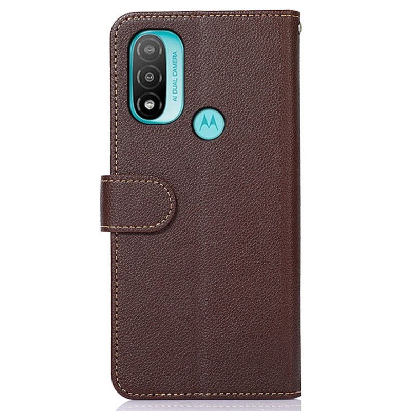 Flip Kotelot Moto E20 / E30 / E40 Lychee Style Rfid Khazneh