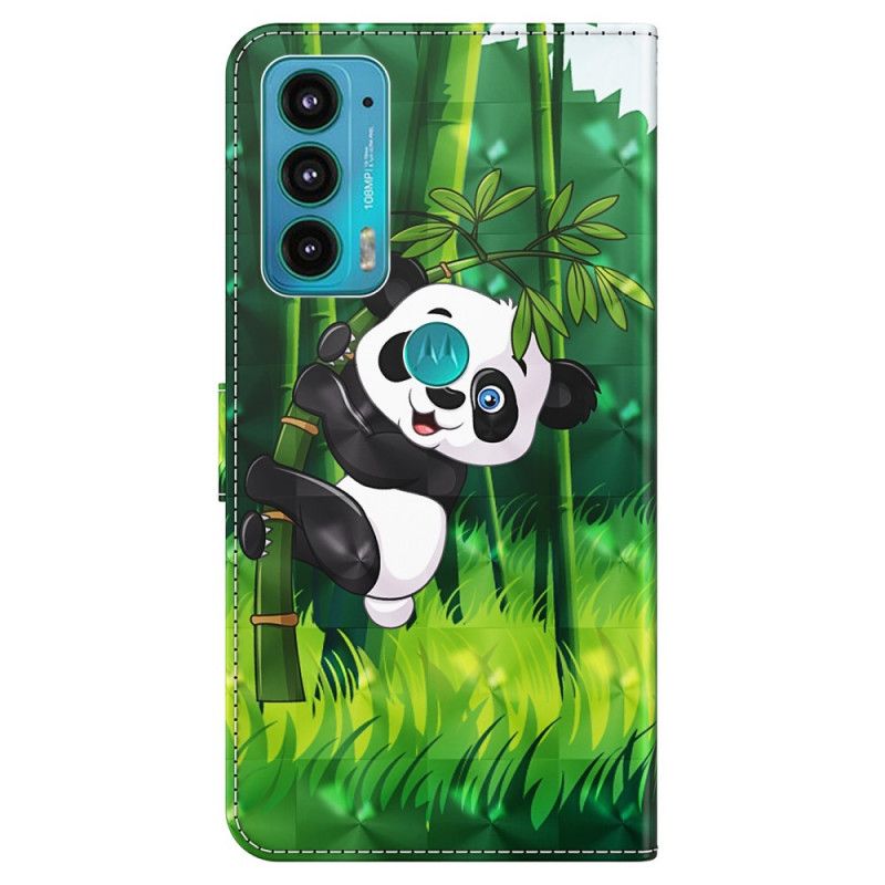 Flip Kotelot Moto E20 / E30 / E40 Panda Ja Bambu