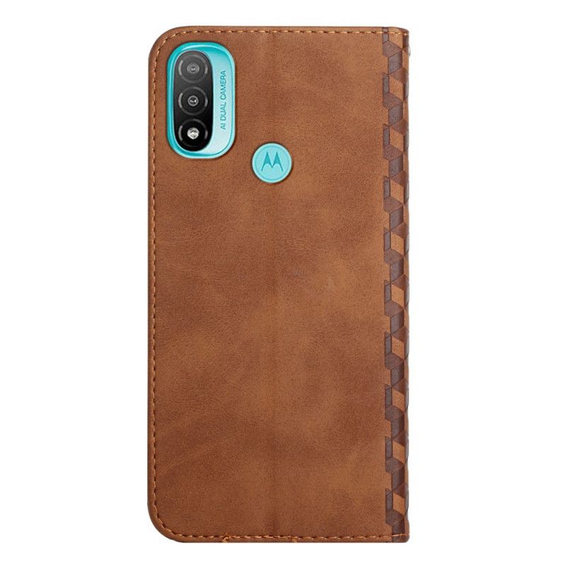 Nahkakuori Flip Kotelot Moto E20 / E30 / E40 Puhelinkuoret Geo Leather Effect