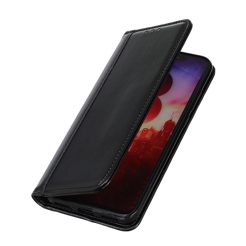 Flip Kotelot OnePlus 9 Pro Punainen Musta Halkaistu Nahka Suojakuori