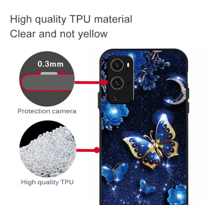 Kuori OnePlus 9 Pro Kultainen Perhonen Suojakuori