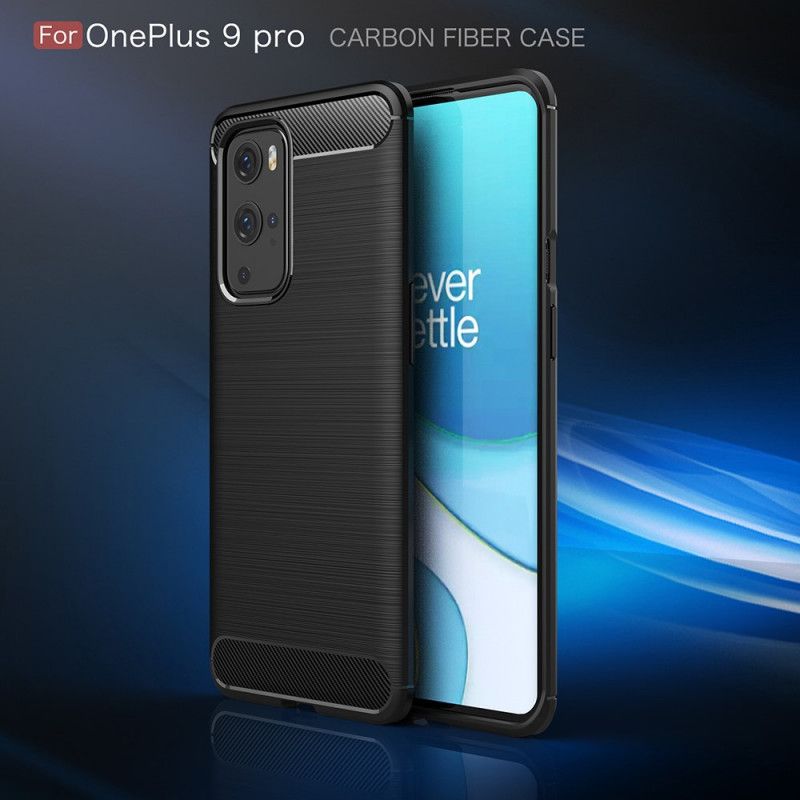 Kuori OnePlus 9 Pro Punainen Musta Harjattu Hiilikuitu