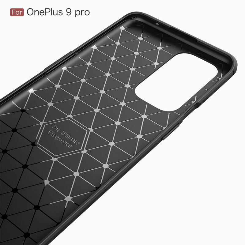 Kuori OnePlus 9 Pro Punainen Musta Harjattu Hiilikuitu