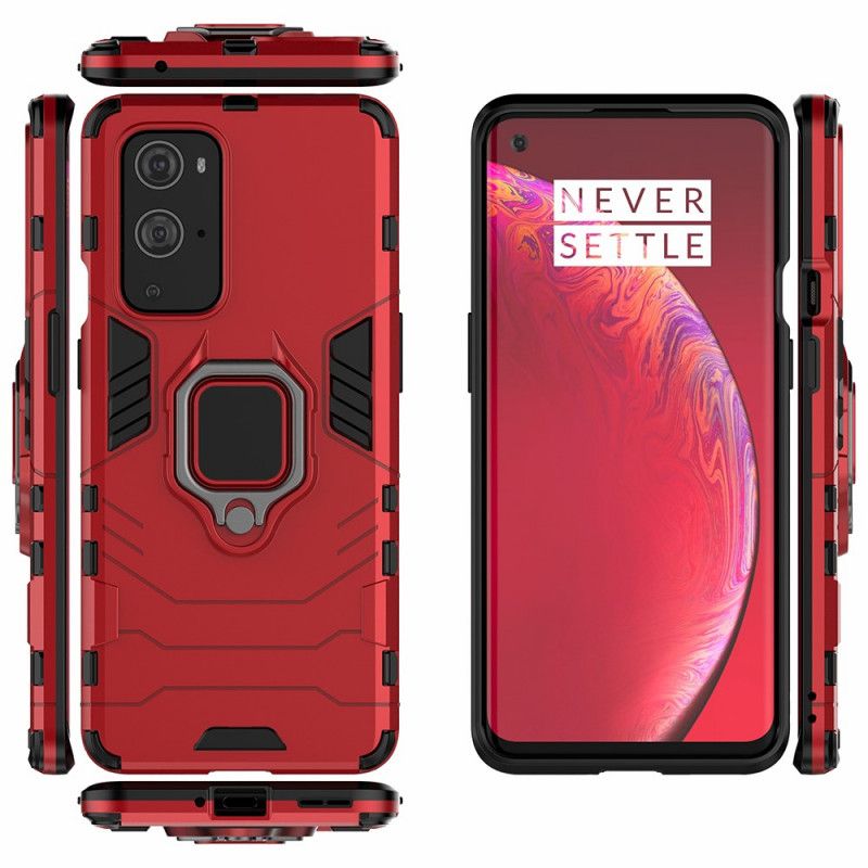 Kuori OnePlus 9 Pro Punainen Musta Kestävä Rengas Suojakuori