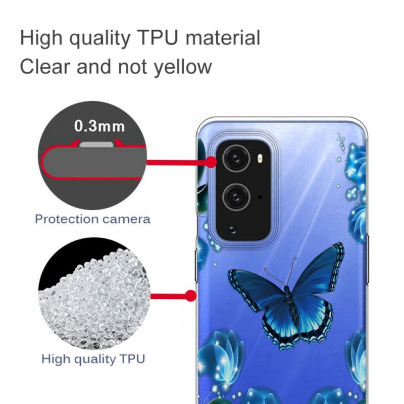 Kuori OnePlus 9 Pro Tummansininen Tummansininen Ylellinen Perhonen