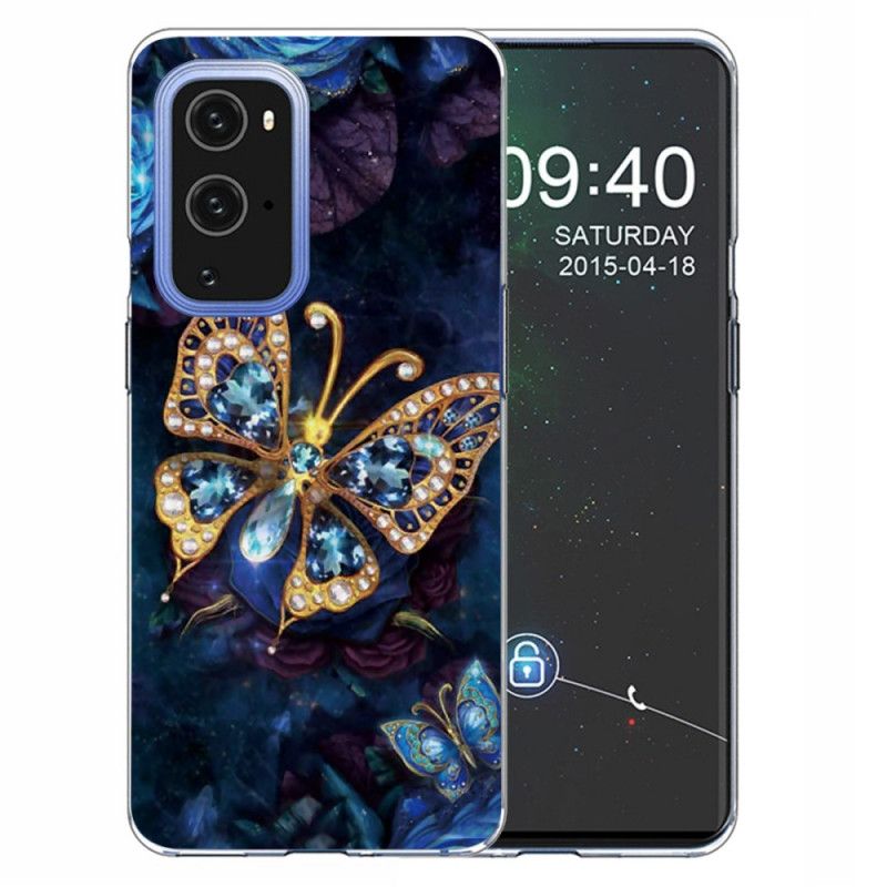 Kuori OnePlus 9 Pro Tummansininen Tummansininen Ylellinen Perhonen