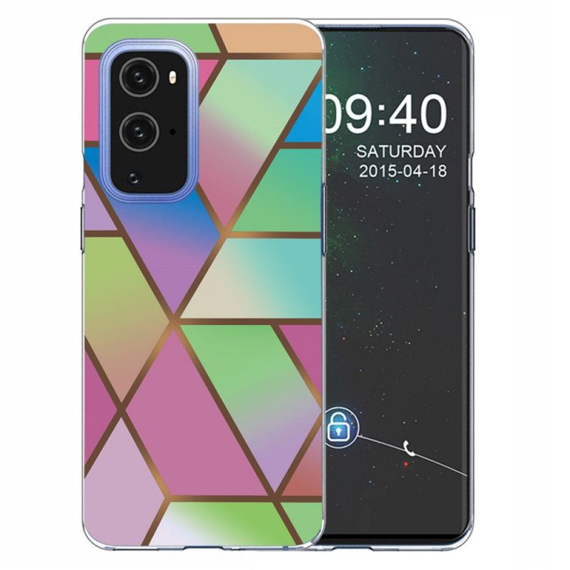 Kuori OnePlus 9 Pro Valkoinen Musta Geometrinen Marmori Suojakuori