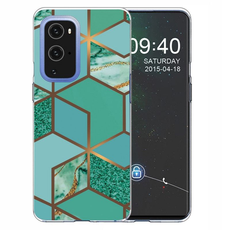 Kuori OnePlus 9 Pro Valkoinen Musta Geometrinen Marmori Suojakuori