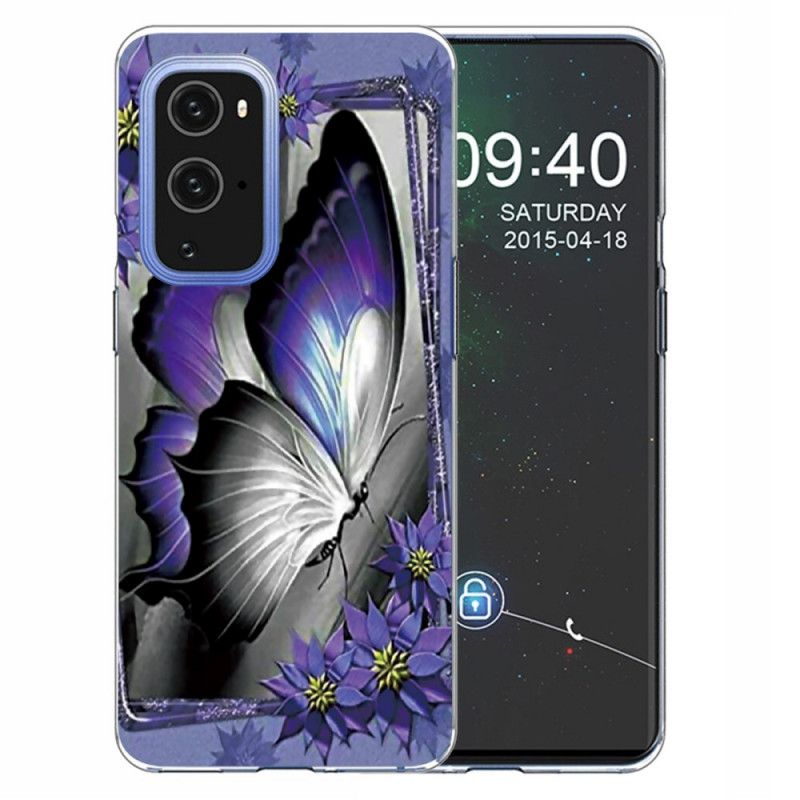 Kuori OnePlus 9 Pro Violetti Vaaleanpunainen Perhoset