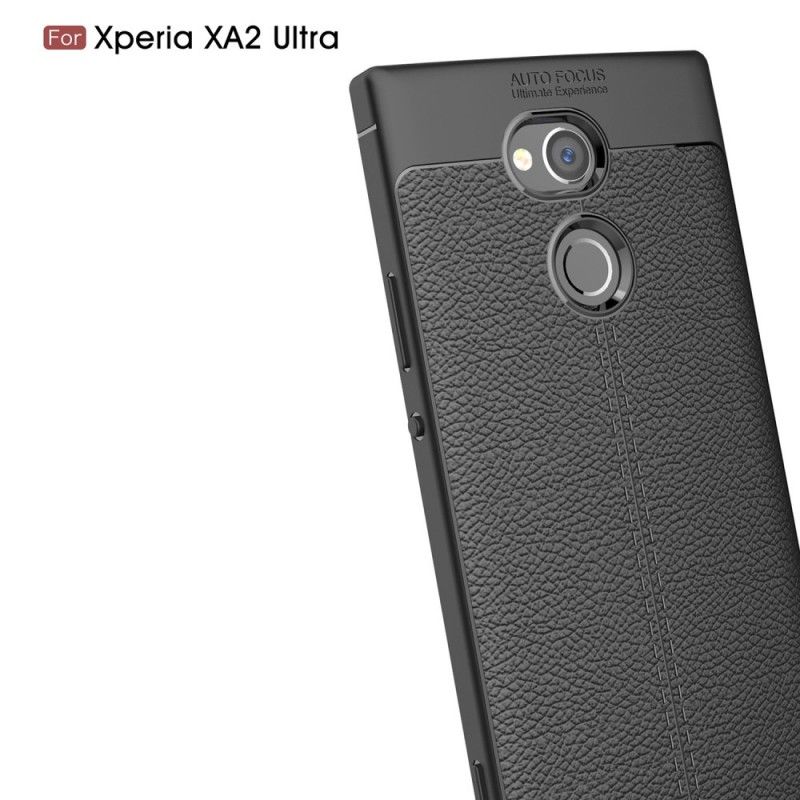 Kuori Sony Xperia XA2 Ultra Punainen Harmaa Kaksilinjainen Litsi Nahkainen Vaikutus