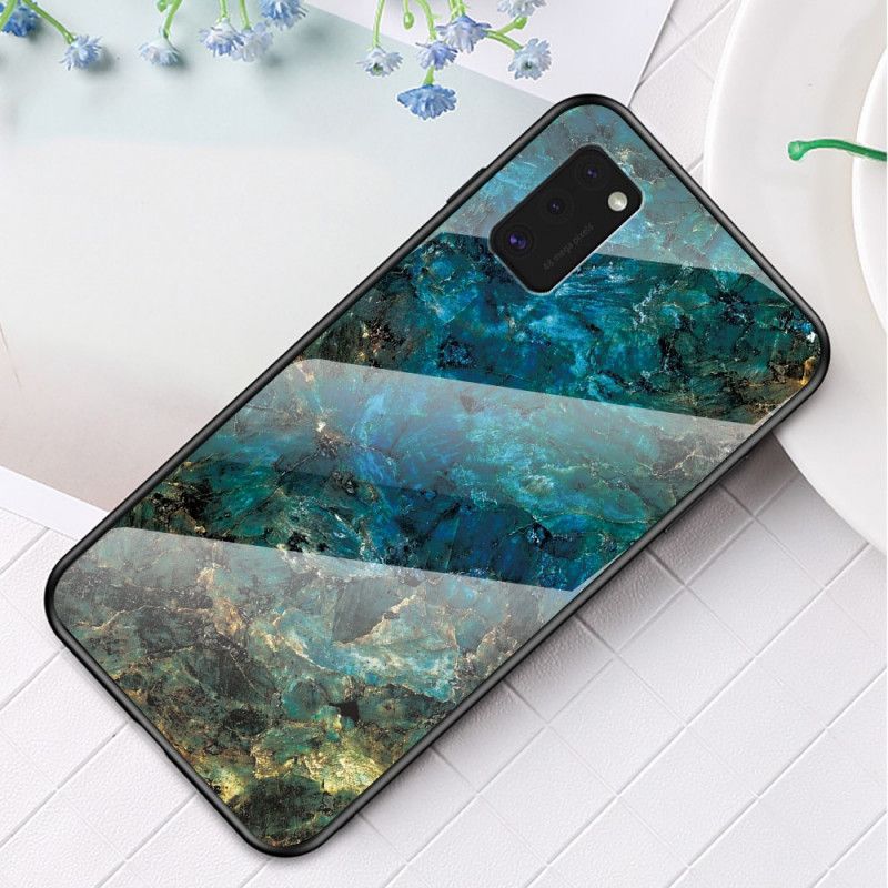 Case Kuoret Samsung Galaxy A41 Valkoinen Musta Puhelinkuoret Karkaistun Lasin Esiväri